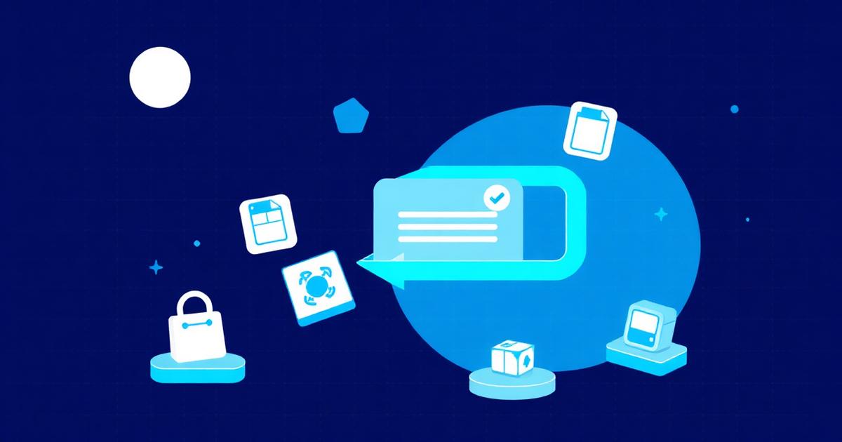 Redaktionel illustration af et kodetag med et flueben, omgivet af platformformede fliser.